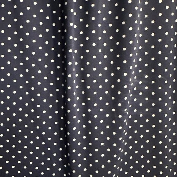 Ann Taylor Factory Dark Blue Blouse with White Dots - Picture 4 of 6